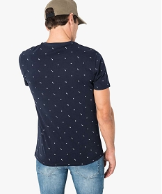 tee-shirt imprime a manches courtes bleu1655401_3