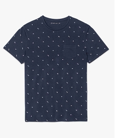 tee-shirt imprime a manches courtes bleu1655401_4