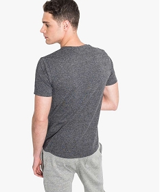 tee-shirt manches courtes chine avec imprime poitrine en relief gris1656101_3