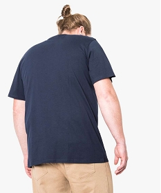 tee-shirt coton manches courtes col v bleu1656901_3