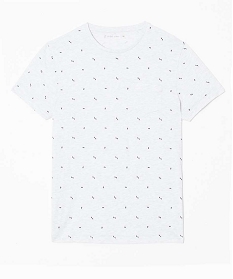 tee-shirt manches courtes imprime geometrique gris1657101_4