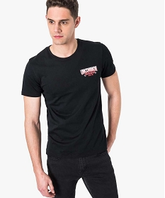 tee-shirt manches courtes imprime concert noir1658601_1