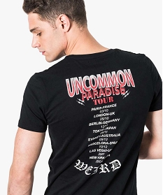tee-shirt manches courtes imprime concert noir1658601_2