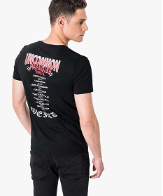 tee-shirt manches courtes imprime concert noir1658601_3