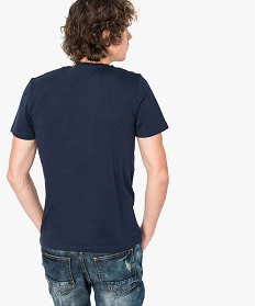 tee-shirt a manches courtes avec motif sur lavant bleu1664201_3