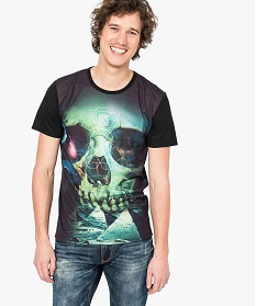 tee-shirt a motif squelette - mind blow vert1665401_1