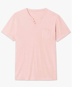 tee-shirt manches courtes et col tunisien rose tee-shirts1674801_4