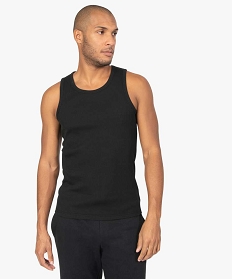 GEMO Débardeur uni en maille côtelée homme noir standard