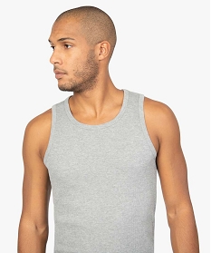 debardeur uni en maille cotelee homme gris standard tee-shirts1686401_2