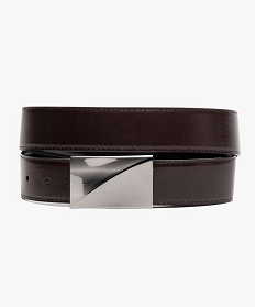 ceinture reversible en cuir avec plaque en relief noir ceintures et bretelles1692801_2