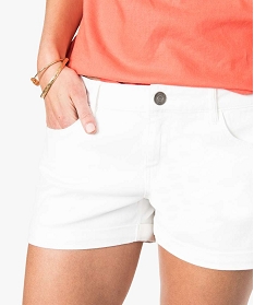 short en jean a revers blanc shorts1697701_2