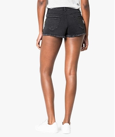 short en jean avec motifs brodes noir shorts1698001_3