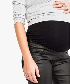 pantalon slim de grossesse en toile enduite noir1720001_2