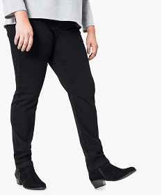 pantalon femme uni a taille elastiquee 2 poches noir pantalons et jeans1721601_1