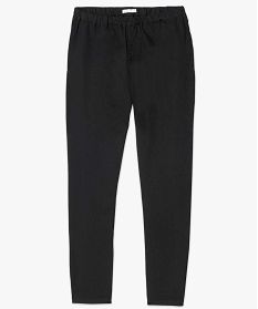 pantalon femme uni a taille elastiquee 2 poches noir pantalons et jeans1721601_4