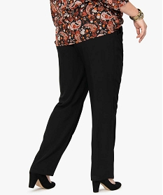 pantalon femme grande taille uni large et fluide a taille elastiquee noir pantalons et jeans1724501_3