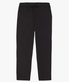 pantalon femme grande taille uni large et fluide a taille elastiquee noir pantalons et jeans1724501_4