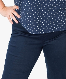 pantalon femme uni a taille elastiquee 2 poches bleu pantalons et jeans1728201_2