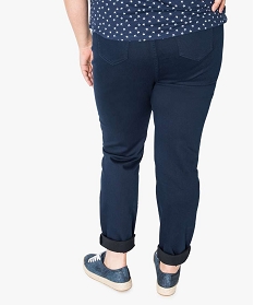 pantalon femme uni a taille elastiquee 2 poches bleu pantalons et jeans1728201_3