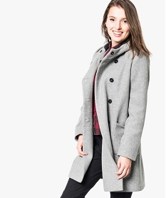 manteau femme duffle-coat a capuche et boutonnage asymetrique gris manteaux1743301_1