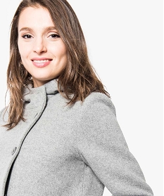 manteau femme duffle-coat a capuche et boutonnage asymetrique gris manteaux1743301_2