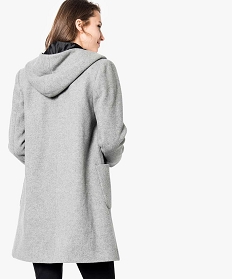 manteau femme duffle-coat a capuche et boutonnage asymetrique gris manteaux1743301_3