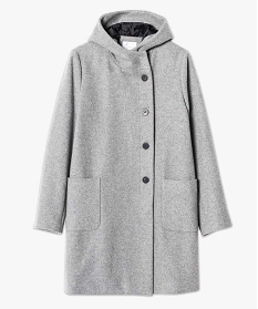 manteau femme duffle-coat a capuche et boutonnage asymetrique gris manteaux1743301_4