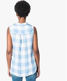 chemise col v sans manches avec poche poitrine bleu1745901_3