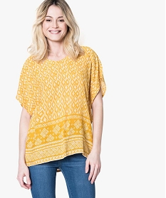 blouse large imprime ethnique jaune1748501_1