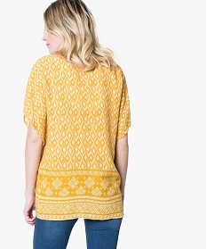 blouse large imprime ethnique jaune chemisiers et blouses1748501_3