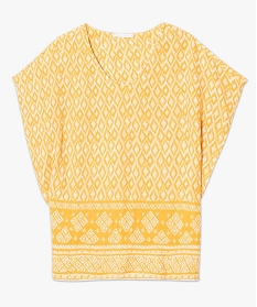 blouse large imprime ethnique jaune1748501_4