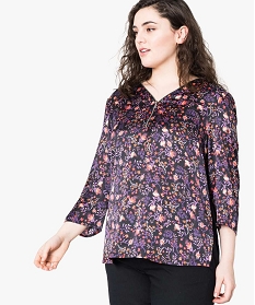 blouse bimatiere avec decollete zippe imprime1759101_1