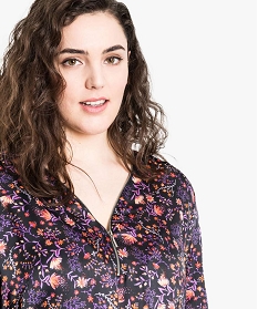 blouse bimatiere avec decollete zippe imprime chemisiers et blouses1759101_2