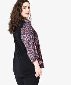 blouse bimatiere avec decollete zippe imprime chemisiers et blouses1759101_3