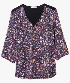 blouse bimatiere avec decollete zippe imprime chemisiers et blouses1759101_4