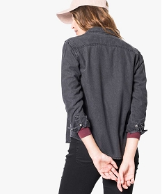chemise en jean fermeture pressions noir chemisiers et blouses1759801_3
