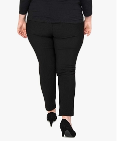 pantalon femme grande taille carotte texture a taille elastiquee noir1789101_3