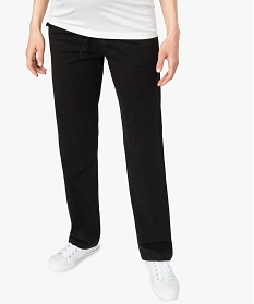 pantalon de grossesse droit en jersey avec lien a la taille noir pantalons1791501_1