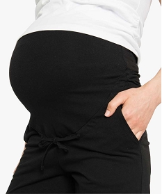 pantalon de grossesse droit en jersey avec lien a la taille noir pantalons1791501_2