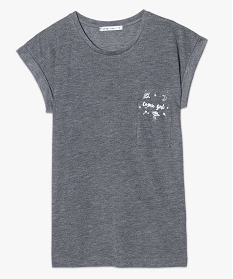tee-shirt femme imprime avec manches courtes a revers gris1860301_4