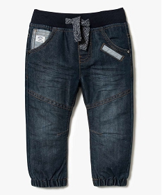 jean bebe garcon double avec taille et chevilles elastiquees bleu jeans1910901_1