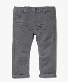 pantalon uni en toile gris pantalons1916001_1