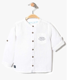 chemise en lin avec inscription blanc1922501_1
