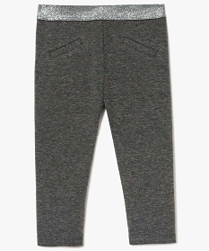 pantalon molletonne coupe droite avec ceinture pailletee gris leggings1967201_1