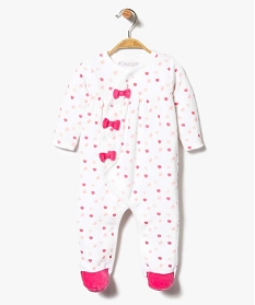 pyjama en velours a pois pour bebe fille blanc1986501_1