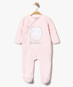 pyjama bebe fille en velours a volant rose pyjamas velours1988001_1