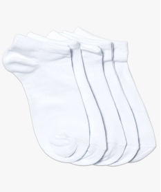 chaussettes fille ultra courtes unies (lot de 5) blanc chaussettes2023101_1