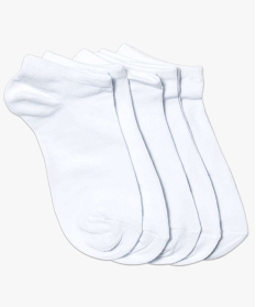 GEMO Chaussettes ultra courtes unies fille (lot de 5) blanc standard