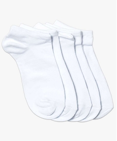 GEMO Chaussettes fille ultra courtes unies (lot de 5) blanc standard