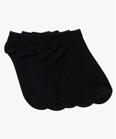 GEMO Chaussettes ultra courtes unies fille (lot de 5) noir standard